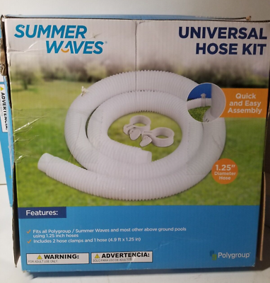 #ad Summer Waves Universal Hose Kit Fits all Polygroup Summer Wave4.9ft x 1.25quot; Hose