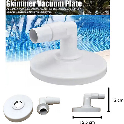 #ad Pool Skimmer Skim Vac Vacuum Plate Adapter with 90° Elbow for Hayward Skimmer