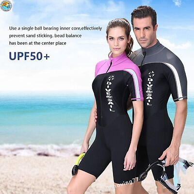 #ad Men1.5mm Shorty Wetsuit UV Protection Long Sleeve Rash Guard for Diving Swimming