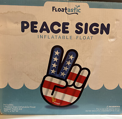 #ad Floatastic USA Pool Floats Giant Pool Floats Adult Size Peace Sign 72”x52”