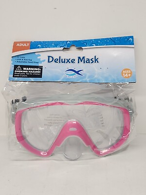 #ad Deluxe Adult Uv Protection Adjustable Swim Mask Swim Gear PINK NEW SEALED