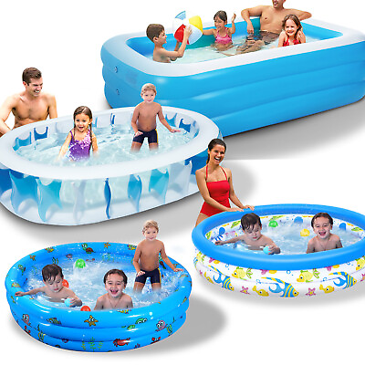 Family Swimming Pool Outdoor Garden Summer Inflatable Kids Adults Play Fun Pools
