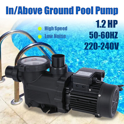 #ad 1.2HP Water Pump 220 240V Electric Singal Speed Swimming Pool Circulation