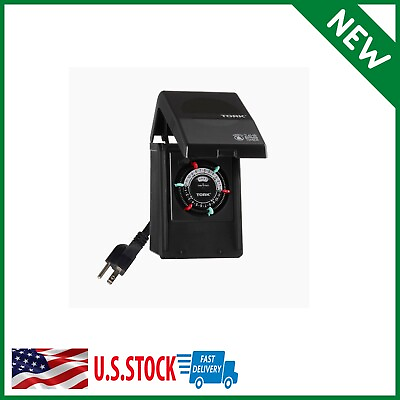 #ad Outdoor Timer Two Outlets Heavy Duty Switch 15 Amp Swimming Pool Pump 24 Hours
