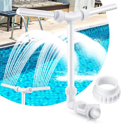 #ad Water Fountain Dual Spray Adjustable Swimming Pool Waterfall Fountain Spray w...