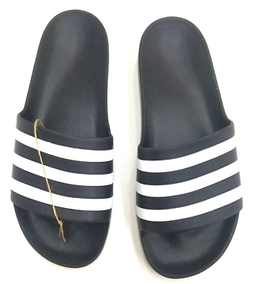 #ad Adidas Men#x27;s Adilette Aqua Slide Sandals Black White #F35543 Size 11