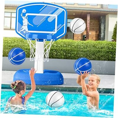 #ad Swimming Pool Basketball Hoop Game Pool Toys with 4 Balls 2 Nets and Pump