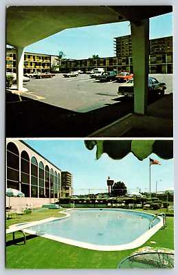 Holiday Inn Washington DC Pool View Split View Old Car Postcard