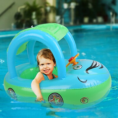 Baby Swimming Inflatable Pool Toddler Floats Raft Tube Toy Sun Protection Canopy