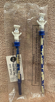 #ad Vintage Pillsbury Doughboy Poppin Fresh Ink Pen amp; Pencil Set NIP 1999 Dough Boy