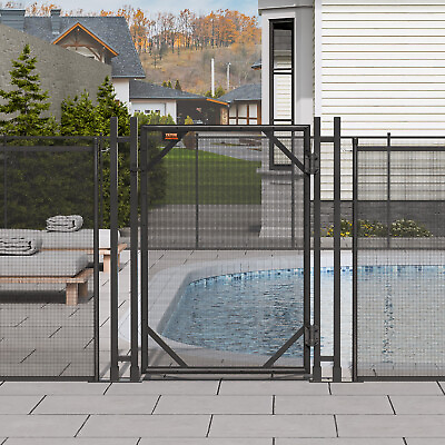#ad VEVOR Pool Fence 4#x27;x12 48 72 96 108#x27; 4#x27;x2.5#x27; Gate Inground Pool Removable Fences