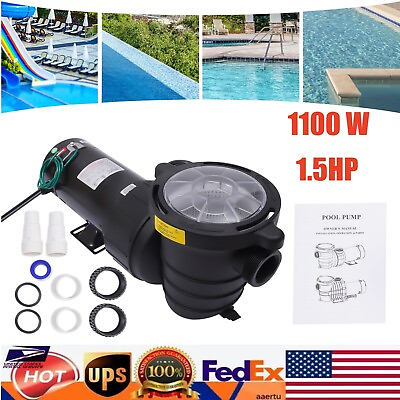 #ad 1.5HP Swimming Pool Water Pump Above In Ground Motor Strainer 1100W 1.5quot; NPT USA