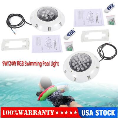 #ad RGB LED Underwater Fountain Swimming Pool Light Waterproof Lamp amp; Remote NEW