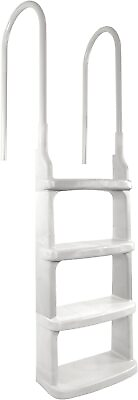 #ad Main Access Easy Incline White Pool Deck Ladder for 48 to 54 Inch Above Groun...