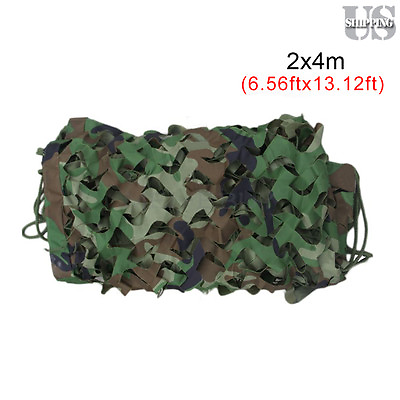 #ad Military Camo Net Camouflage Netting Hunting Camping Army Woodland Hide Cover
