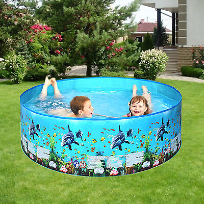 #ad Swimming Pool Versatile Colorfast Round Above Ground Pool Blue