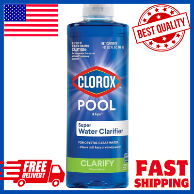 #ad Clorox Poolamp;Spa 32oz Super Water Swimming Pool Clarifier 58232CLX Blue Water