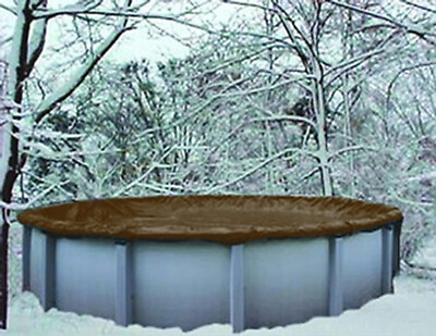 15#x27; Round Above Ground Winter Swimming Pool Solid Cover 10 Yr Warranty solid