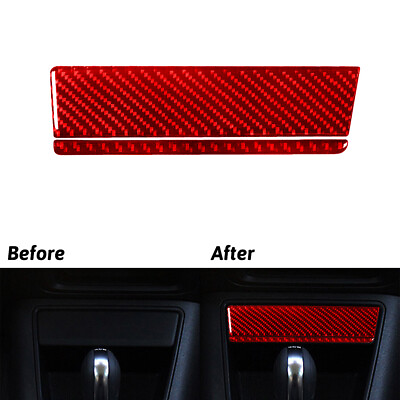 Red Carbon Fiber Central Console Storage Above Cover For Volkswagen Tiguan 13 17