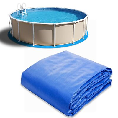 #ad 18 FT Round Pool Liner Pad for Above Ground Swimming Pool Outdoor Pool Mat