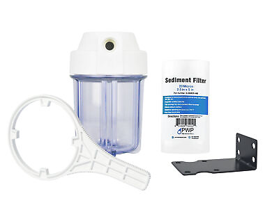 #ad Whole House Water Filtration System With 5quot; Clear Housing and Sediment Filter