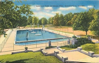#ad Indianapolis Indiana Garfield Park Swimming Pool Slides 1938