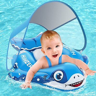 #ad #ad Baby Swimming Pool Floats with Canopy Inflatable Infant Pool Float UPF 50UV ...