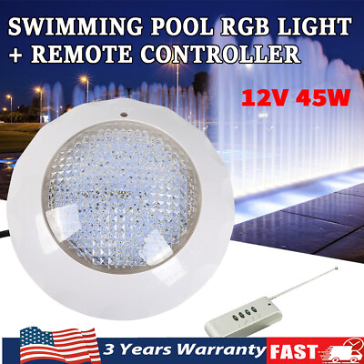 #ad RGB LED Underwater Light Swimming Pool Pond Spa Lighting Lamp 12V 45W Waterproof