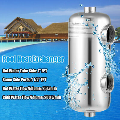 #ad #ad Swimming Pool Heater Exchanger Tube Shell 135K Same Side Pool heat exchange