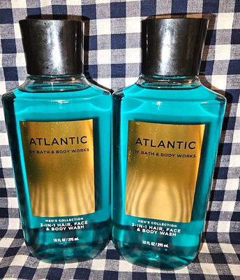 #ad #ad NEW 2 Pack Men#x27;s ATLANTIC 3 in 1 Hair Face amp; Body Wash Bath amp; Body Works