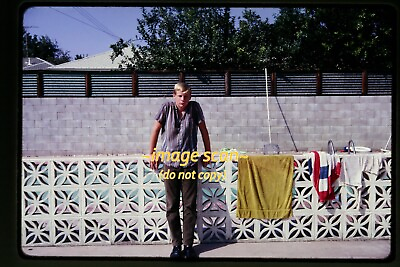 Outdoor Swimming Pool in California in 1966 Kodachrome Slide L5a