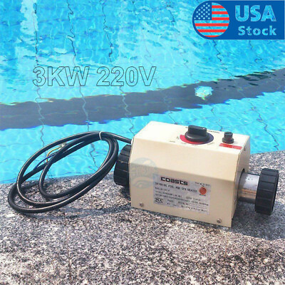#ad Pool Heater Electric Water Heater Swimming Pool SPA Bath Tub Thermostat 3KW 220V
