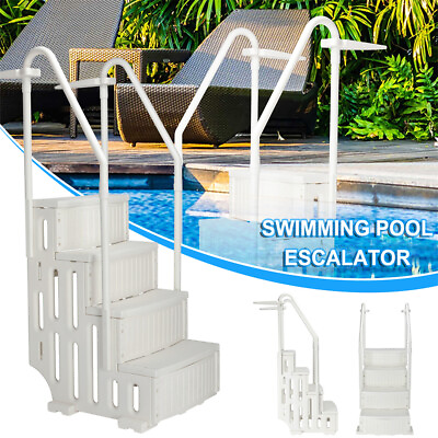 #ad Above Ground Swimming Pool Ladder Heavy Duty Step System Entry Non Slippery USA