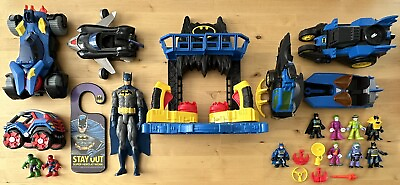 #ad Lot of DC and Marvel Mattel Imaginext Mainly Toys Action Figures Vehicles Lot