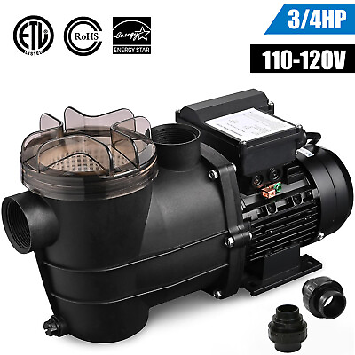 #ad 3 4 HP High Flo Above Ground Swimming Pool Pump w Strainer Filter 1.5in NPT