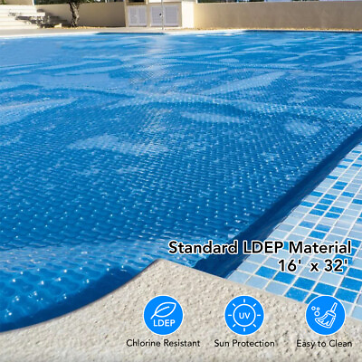 16 x 32 ft Swimming Inground Pool Solar Cover Rectangular Heat Retaining Blanket