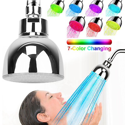 LED Shower Head 7 Color Changing Light Automatically High Pressure Showerhead