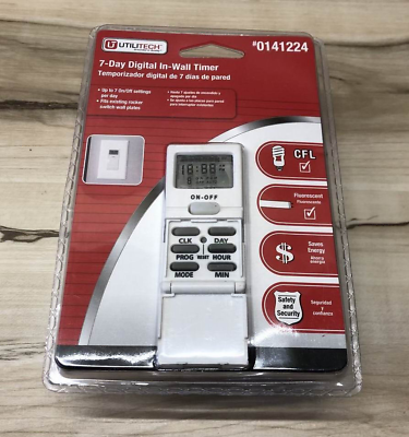 #ad UTILITECH 7 Day Digital In Wall Timer #0141224 New Sealed Retail Package