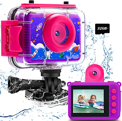 Kids Waterproof Camera Best Pool Toy for Children Birthday Gifts 1080P Kid Digit