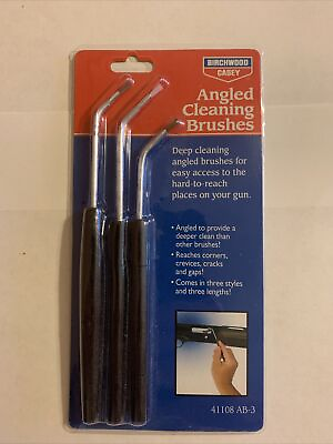 Birchwood Casey 41108 Angled Cleaning Brushes 3pk Bronze Nylon Stainless Brushes