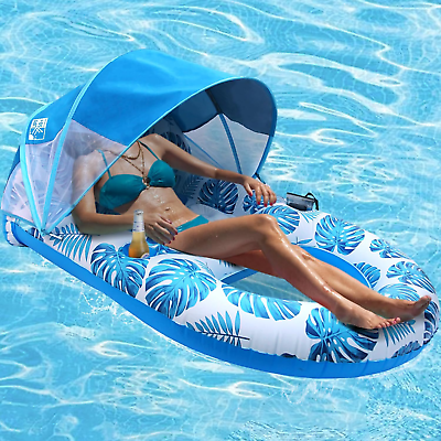 #ad #ad Pool Lounge Float with Canopy Upf50Extra Large Pool Floats for Adults Heavy Du