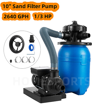 #ad 10quot; Sand Filter with 1 3HP Pool Pump for Above Ground Swimming Pool 10000 Gal