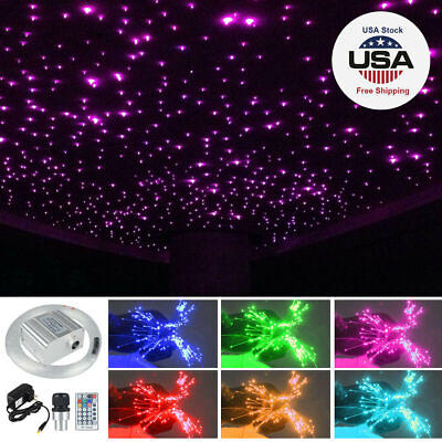 #ad 16W Twinkle RGBW Fiber Optic Star Ceiling Kit LED Meteor Light 300pcs 2m 0.75mm