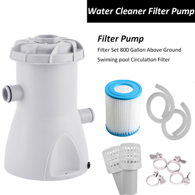 800GPH Electric Swimming Pool Filter Pump For Above Ground Pools Cleaning Tool
