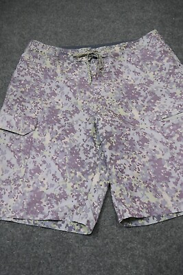 #ad Simms Board Shorts Mens 36 Purple Camouflage Swimming Beach Pocket Solar Flex