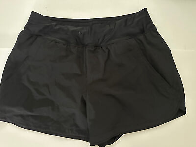 #ad LANDS END black Swim Shorts w pockets Women#x27;s 2