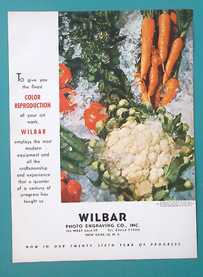 1948 COLOR Advertisement WILBAR Photo Engraving Co New York Fresh Vegetables