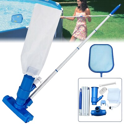 Pool Vacuum For Inground Pools Vacuum Head and Pool Skimmer Net With Pole Kit