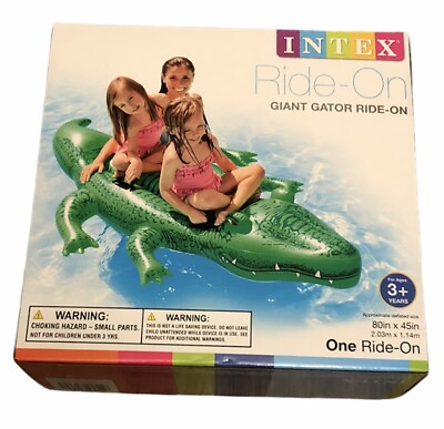 Intex Giant Alligator 2 Person Gator Ride On Swimming Pool Float 80quot; X 45quot; NEW