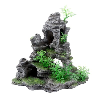 #ad Large Aquarium Mountain View Stone Ornament Artificial Rock Cave